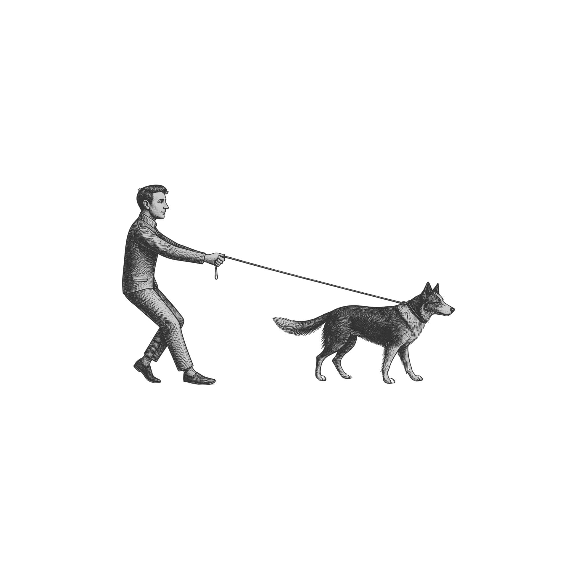 Hund zieht an der Leine